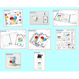 Arquivo Encadernação Kit Escolar Autismo