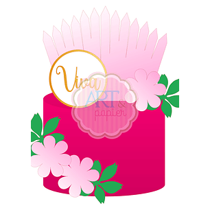 Arquivo de Corte Topo de Bolo Folhas Plissadas