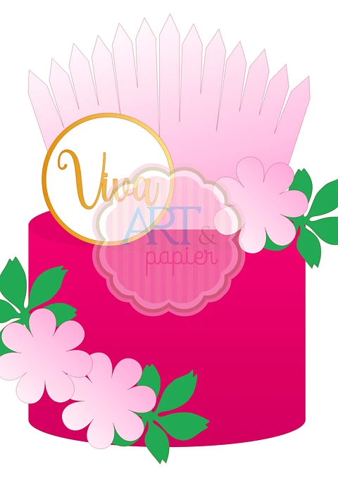 Arquivo de Corte Topo de Bolo Folhas Plissadas