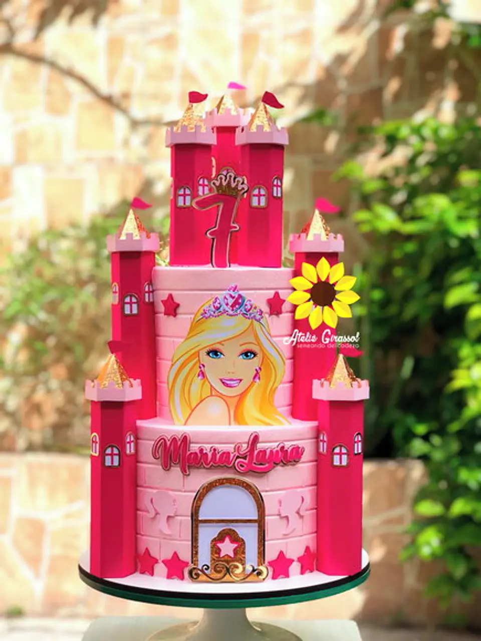 Arquivo de Corte Topo de Bolo Barbie Castelo 1