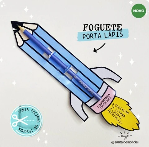Arquivo de Corte Foguete Porta Lápis