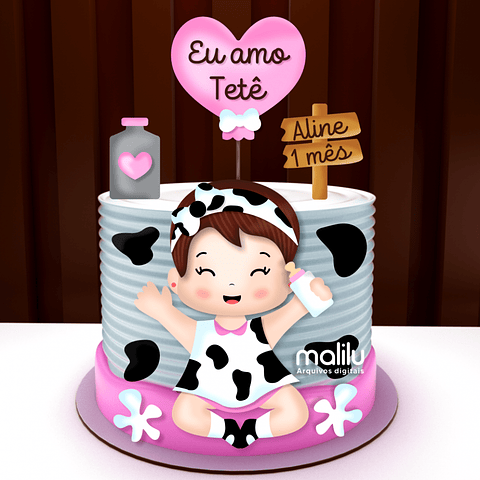 Arquivo de Corte Topo de Bolo Eu Amo Tetê