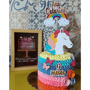 Arquivo de corte topo de bolo unicornio