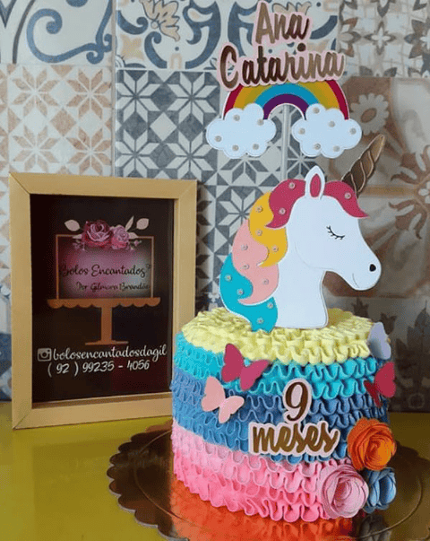 Arquivo de corte topo de bolo unicornio