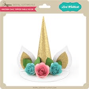 Arquivo de corte topo de bolo chifres do uniórnio