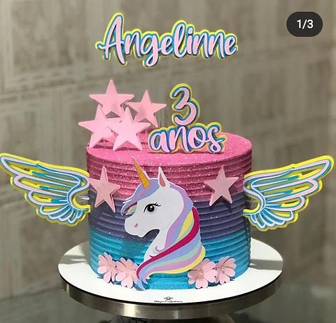 Arquivo de corte topo de bolo unicórnio