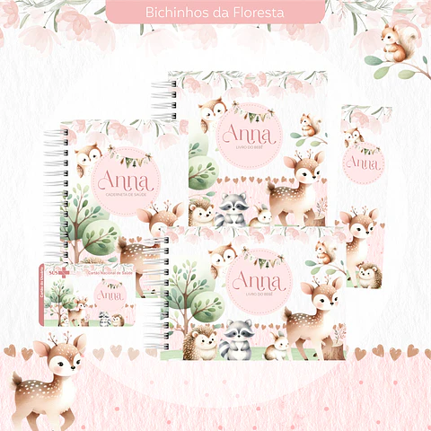 Arquivo encadernação baby bichinhos da floresta - letterinhas