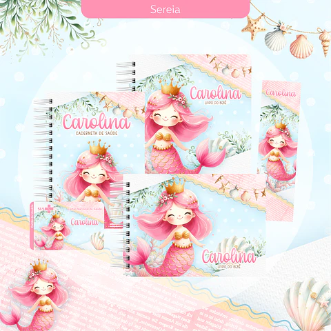 Arquivo encadernação baby sereia - letterinhas