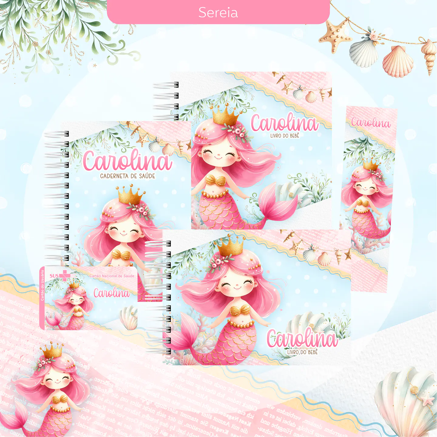 Arquivo encadernação baby sereia - letterinhas 1