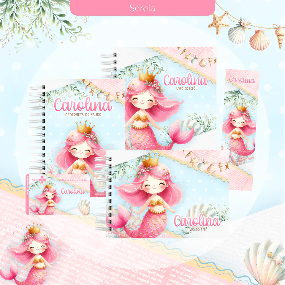 Arquivo encadernação baby sereia - letterinhas 1