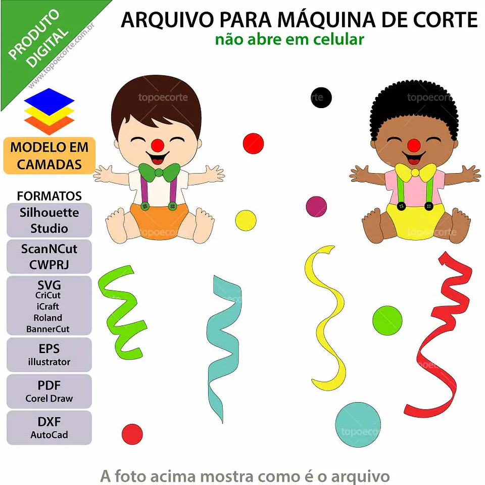 Arquivo de Corte Topo Carnaval Bebe Menino 1