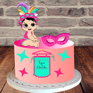 arquivo de corte topo de bolo bebê menina carnaval