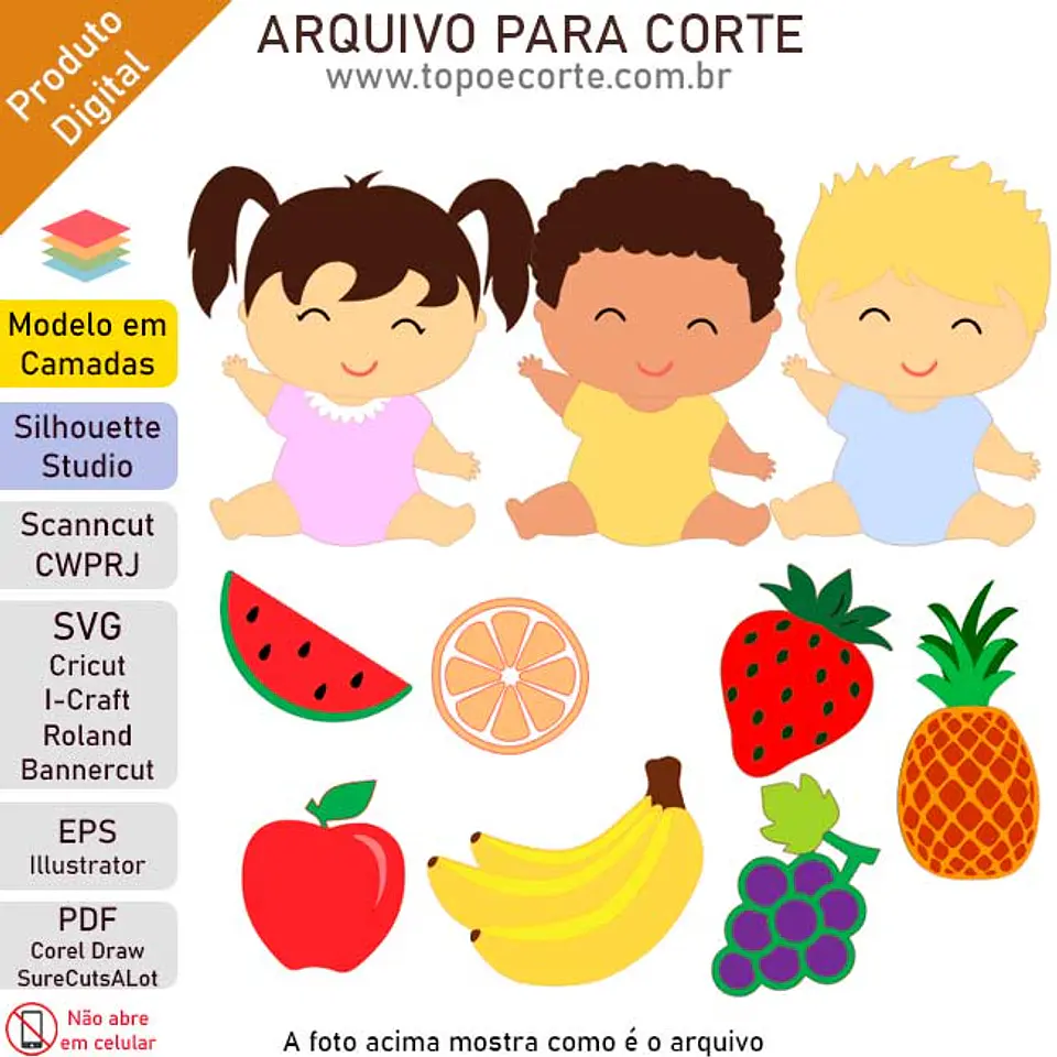 Arquivo de Corte Topo Bebê Quitandinha 1