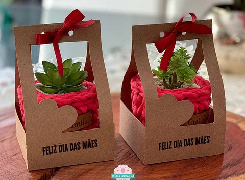 arquivo de corte embalagem para suculenta flores