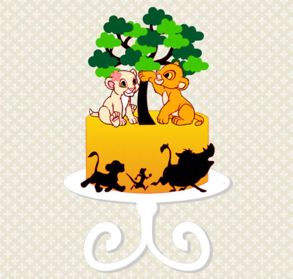 Arquivo de Corte Topo de Bolo Simba e Nala 1