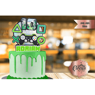 Arquivo de Corte Topo de Bolo Video Game