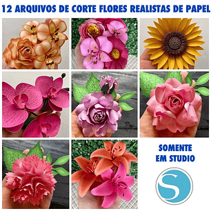  Arquivo de Corte Flores Realistas
