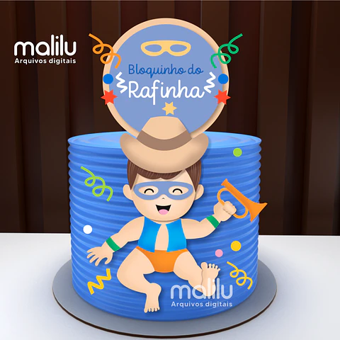 Arquivo Topo de Bolo Carnaval Bebê Mascarado