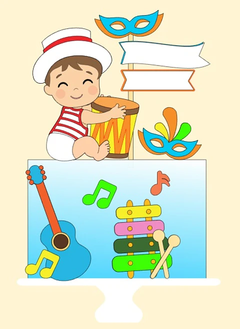 Arquivo Topo de Bolo Carnaval Bebê Bandinha