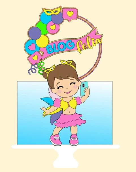 Arquivo Topo de Bolo Carnaval Menina Blogueira - Em camada