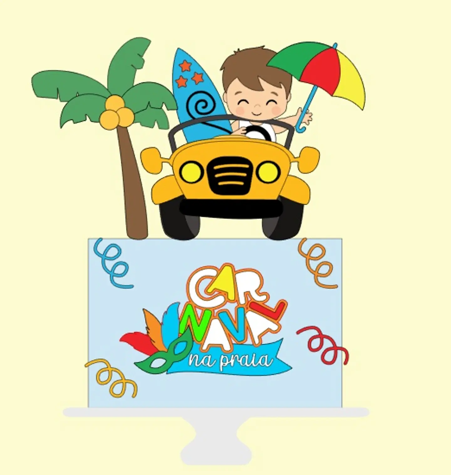Arquivo Topo de Bolo Carnaval Menino Praia - Em camada 1