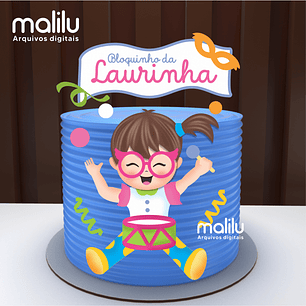 Arquivo Topo de Bolo Carnaval Menina Bloquinho- camada