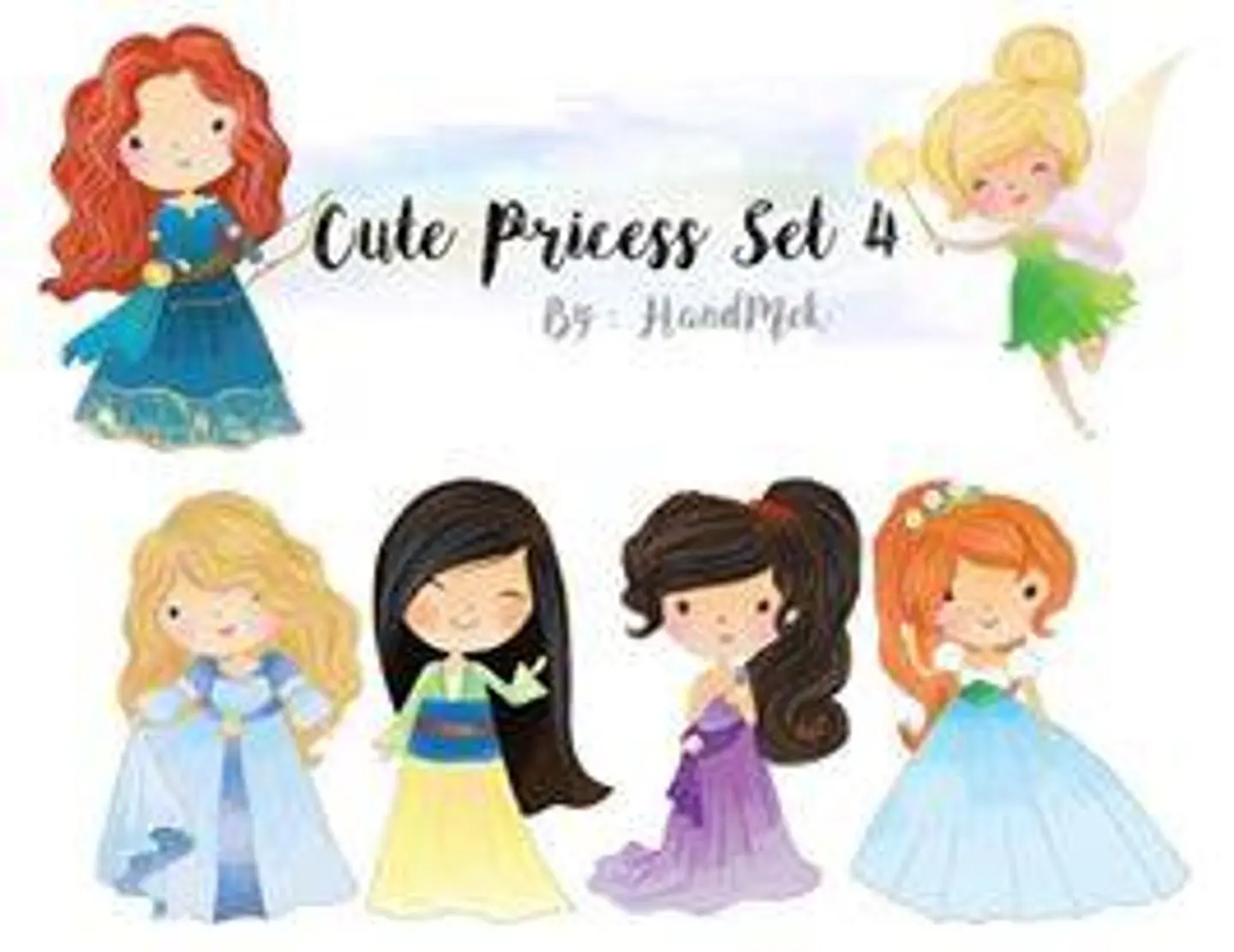 Kit Digitais Princesas Cute 1