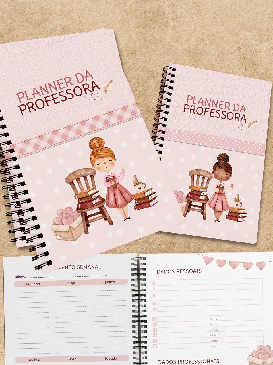 Arquivo Encadernação Planner da Professora 2024 / 2025 - Amora Kraft 2