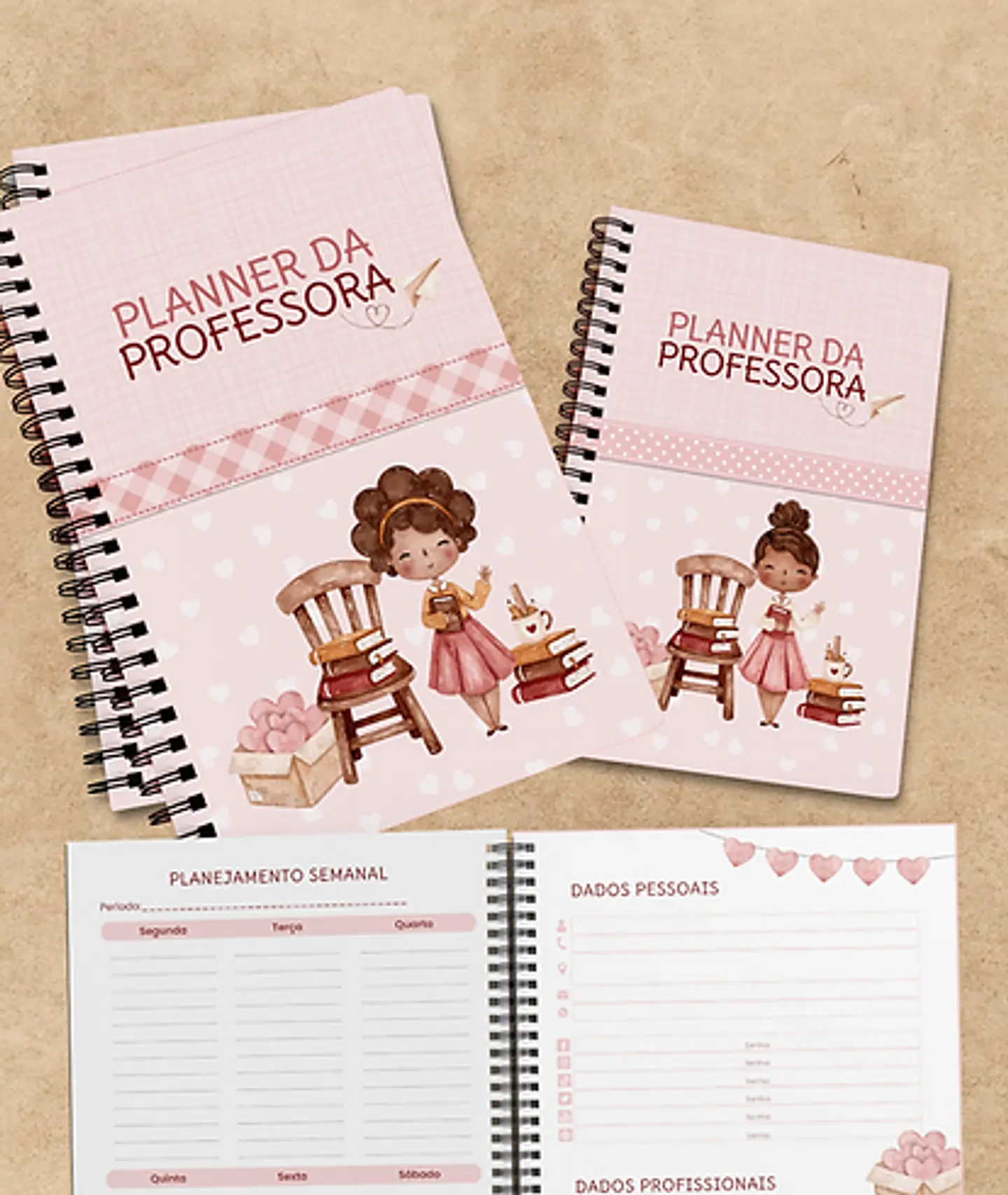 Arquivo Encadernação Planner da Professora 2024 / 2025 - Amora Kraft 5