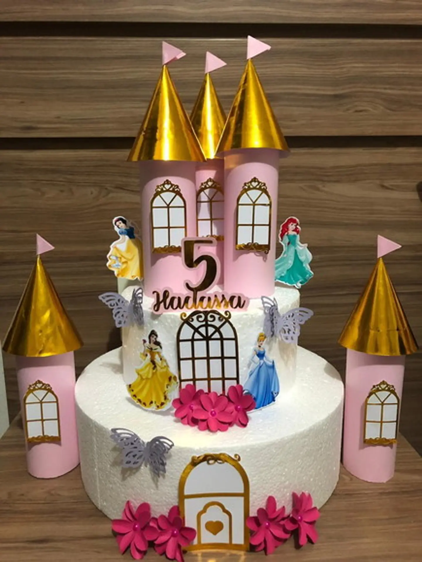 Arquivo de Corte Topo de Bolo Princesas Disney Castelo 3d 1