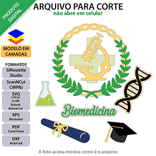 Arquivo Topo de Bolo Formatura Biomedicina - Em camada