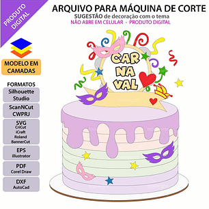 Arquivo Topo de Bolo Carnaval arco Pandeiro