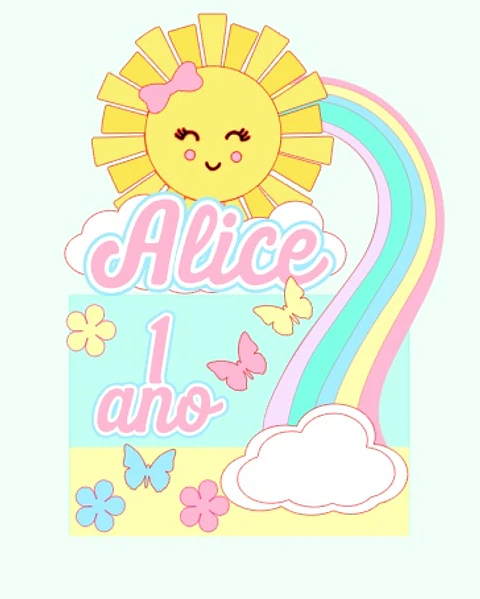 Arquivo de corte topo de bolo sunshine - raio de sol