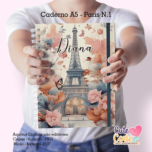  Arquivo Encadernação Caderno Paris - Cute Corte
