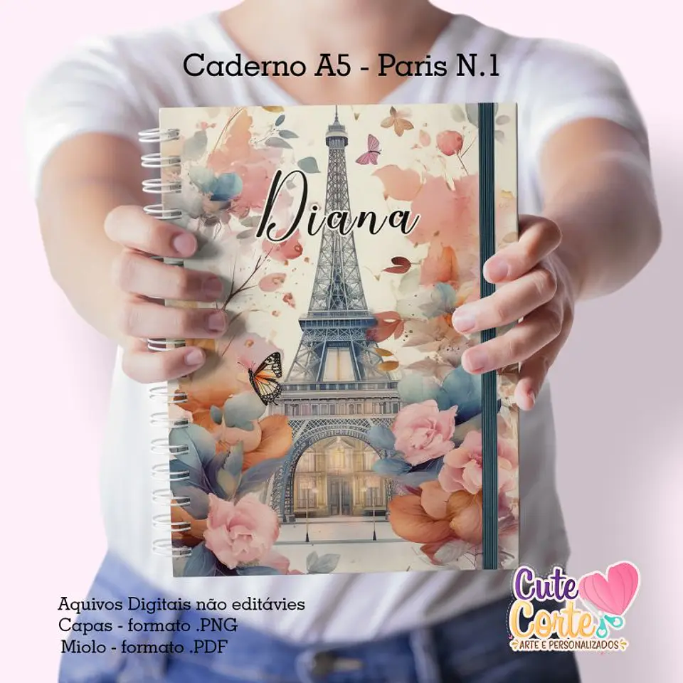  Arquivo Encadernação Caderno Paris - Cute Corte 1