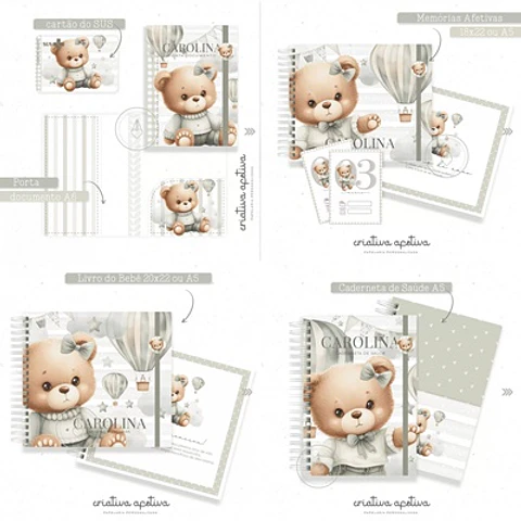 Arquivo Encadernação Baby Ursinha - Criativa Afetiva