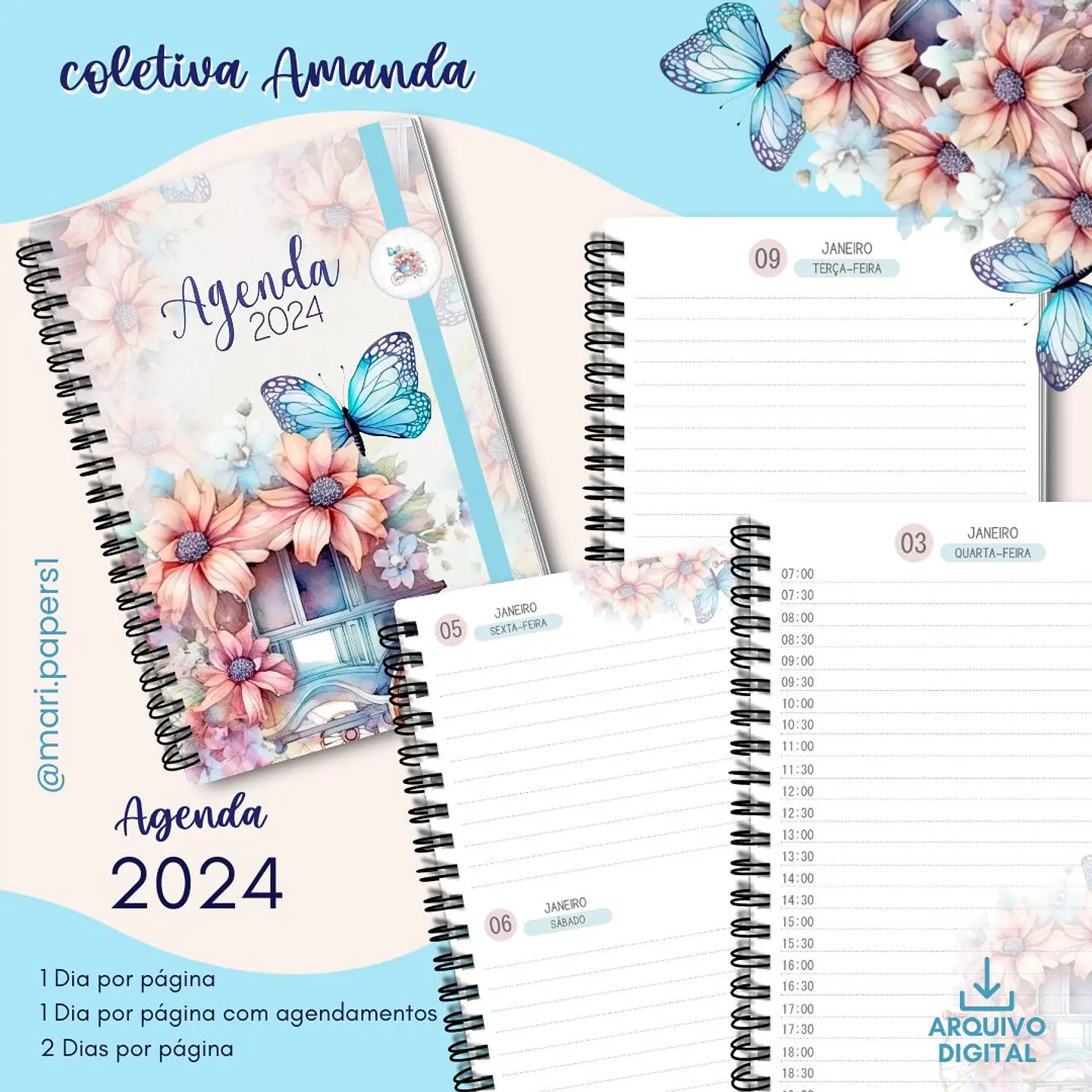 Arquivo Encadernação Coletiva Amanda Floral - Mari Papers 7