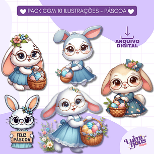 Kit Digital Coelhinhas da Páscoa - Luminous