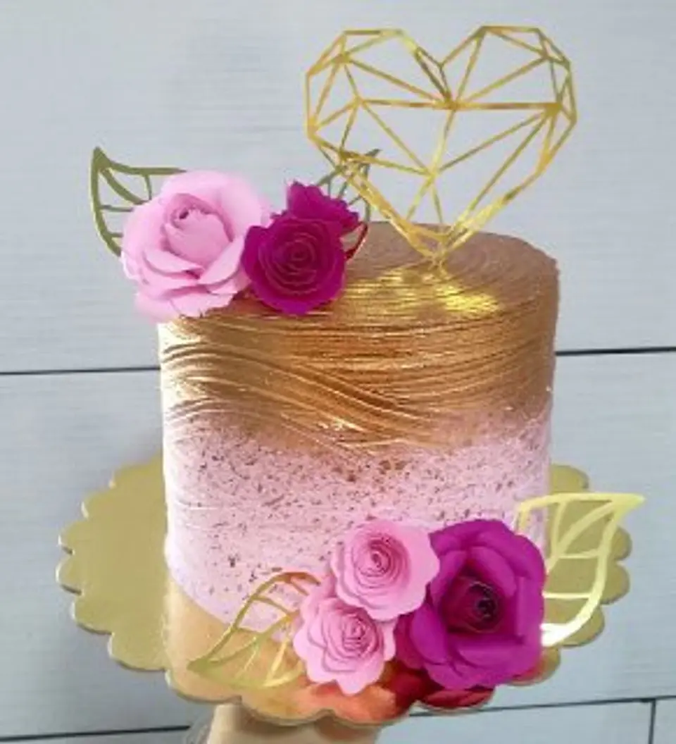 Arquivo de Corte Topo Coração e Flores 1