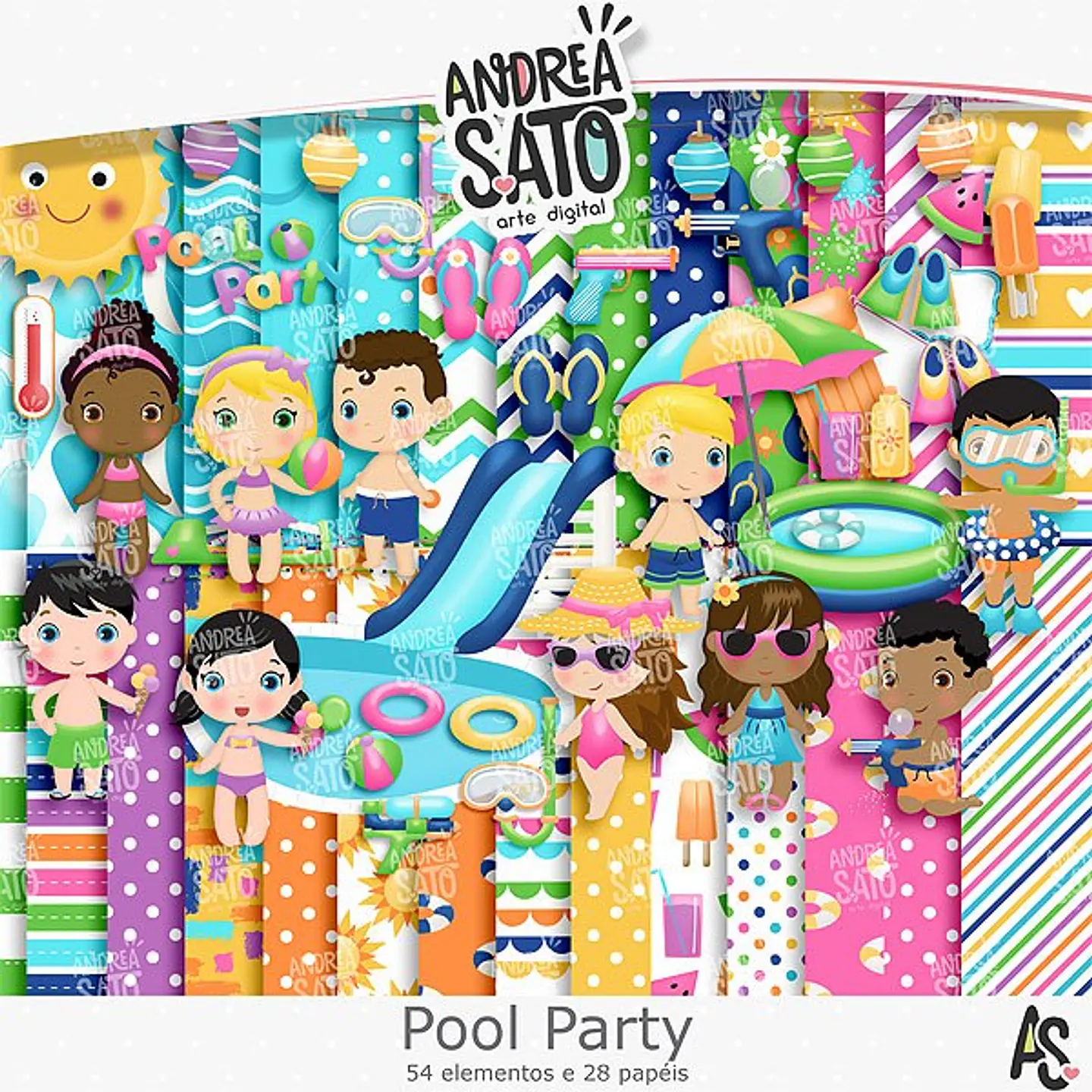 Kit digital pool party  1