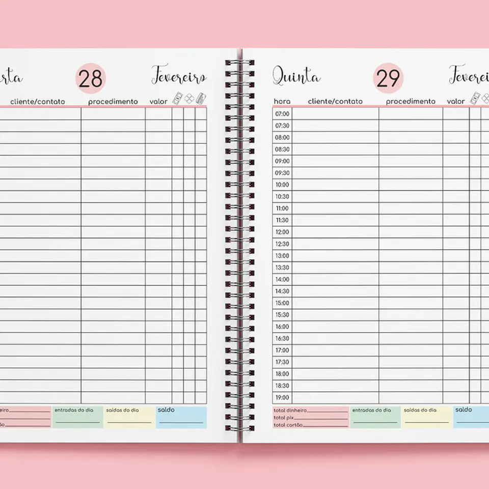 Arquivo agenda Marcação de clientes colorido - Tha moni 1