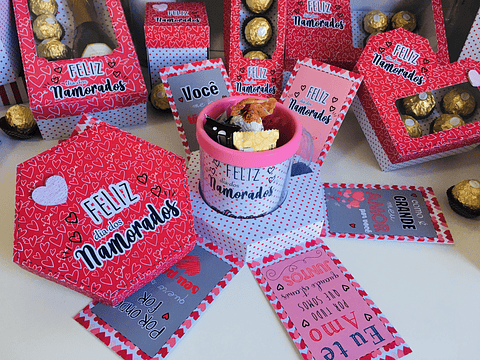 Arquivo de Corte Caixa Explosão Caneca Dia dos Namorados