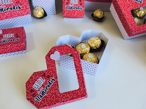 Arquivo de Corte Caixa Coração 6 Doces Dia dos Namorados