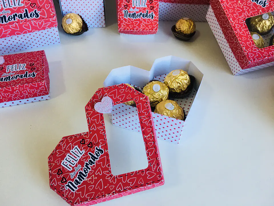 Arquivo de Corte Caixa Coração 6 Doces Dia dos Namorados 1