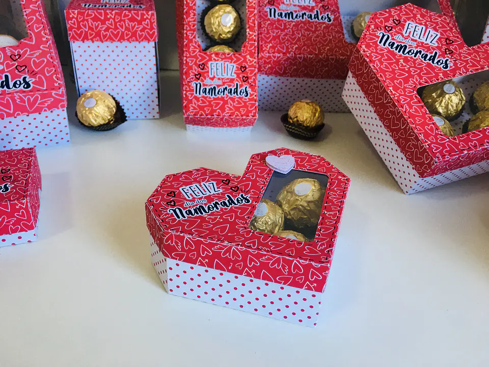 Arquivo de Corte Caixa Coração 6 Doces Dia dos Namorados 2