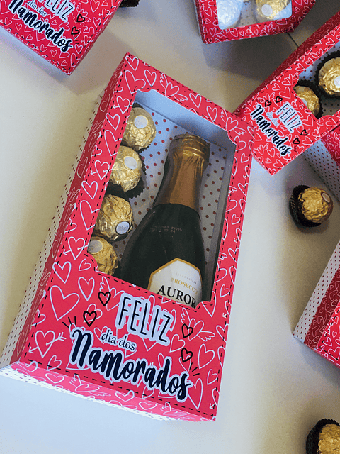 Arquivo de Corte Caixa Mini Chandon e 5 Doces Dia dos Namorados