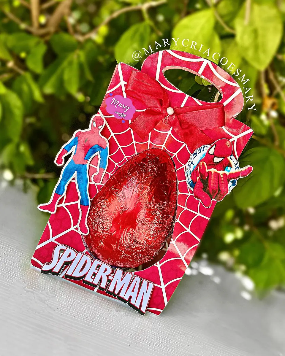 Arquivo de corte surporte ovo de páscoa homem aranha 1