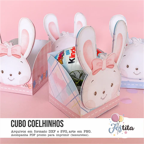 Arquivo de corte cubo coelhinhos pascoa -festita