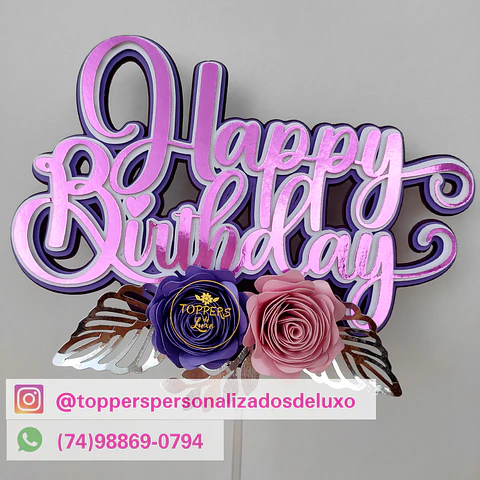 Arquivo de corte topo de bolo happy birthday