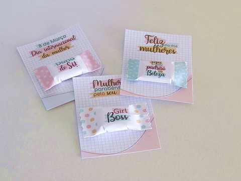 Arquivo de corte card e balinha dia da mulher